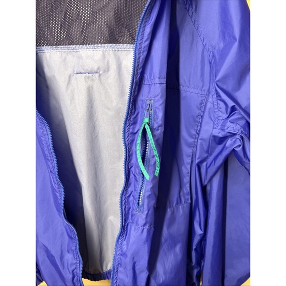 Vtg 90s Columbia Men's Windbreaker Jacket Full Zip Packable Hood Track Purple L - Picture 8 of 10